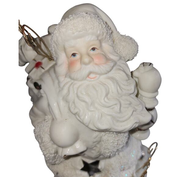 International Bazaar Santa Claus Night Light Christmas Porcelain Gold Accents - Picture 3 of 8